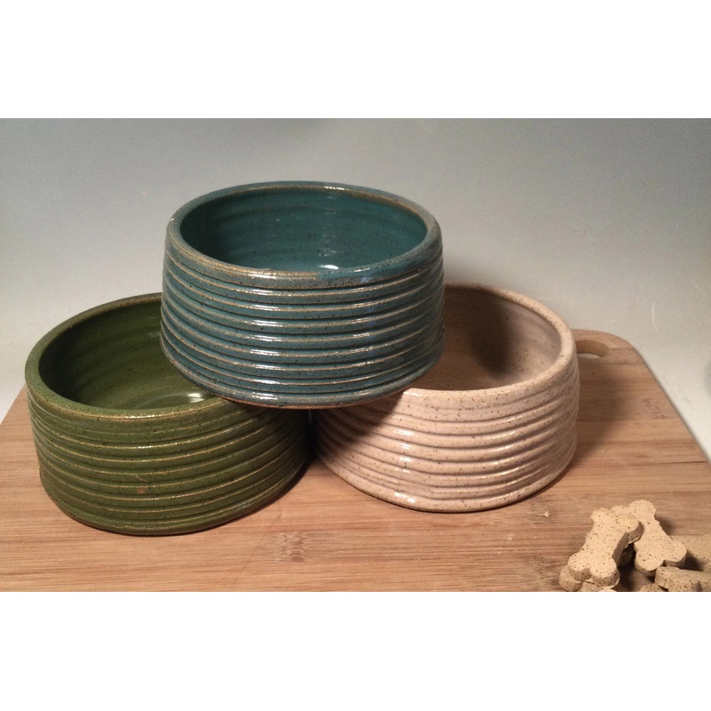 Pet Bowl Minimalist Stoneware Style - 2 sizes - 2 Colors