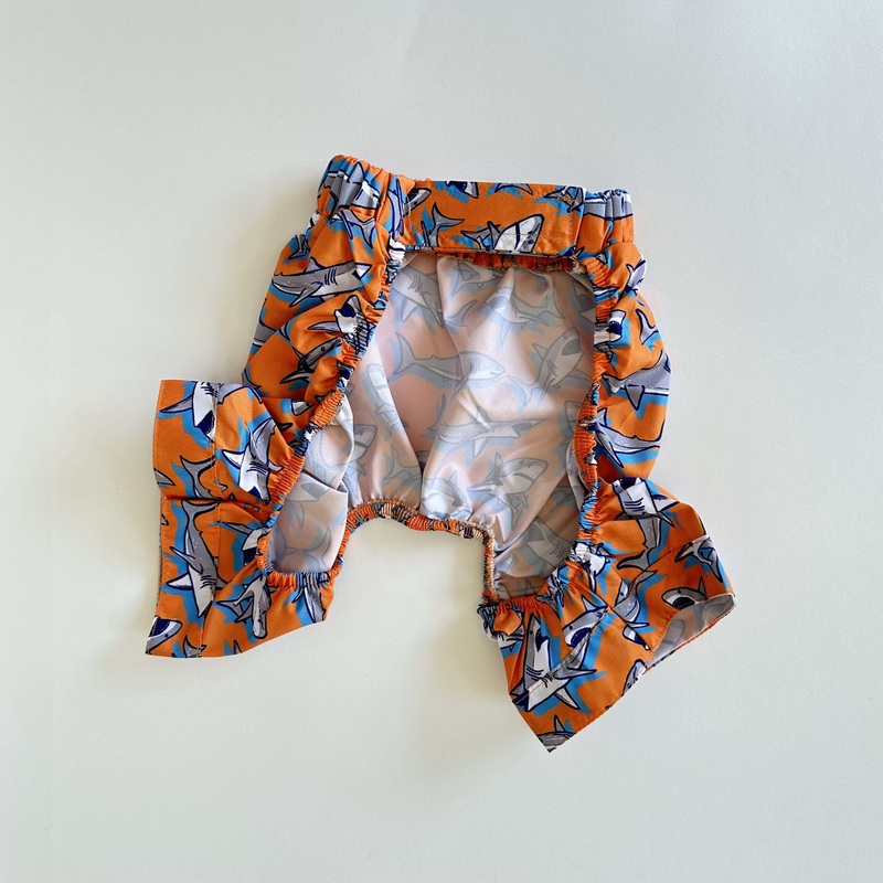 Ziggy Dog Swim Short Orange Shark XXL -