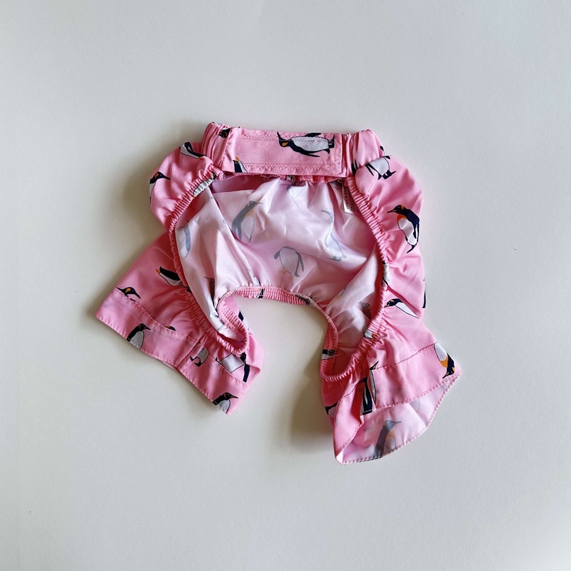Ziggy Dog Swim Short Pink Penguin M -