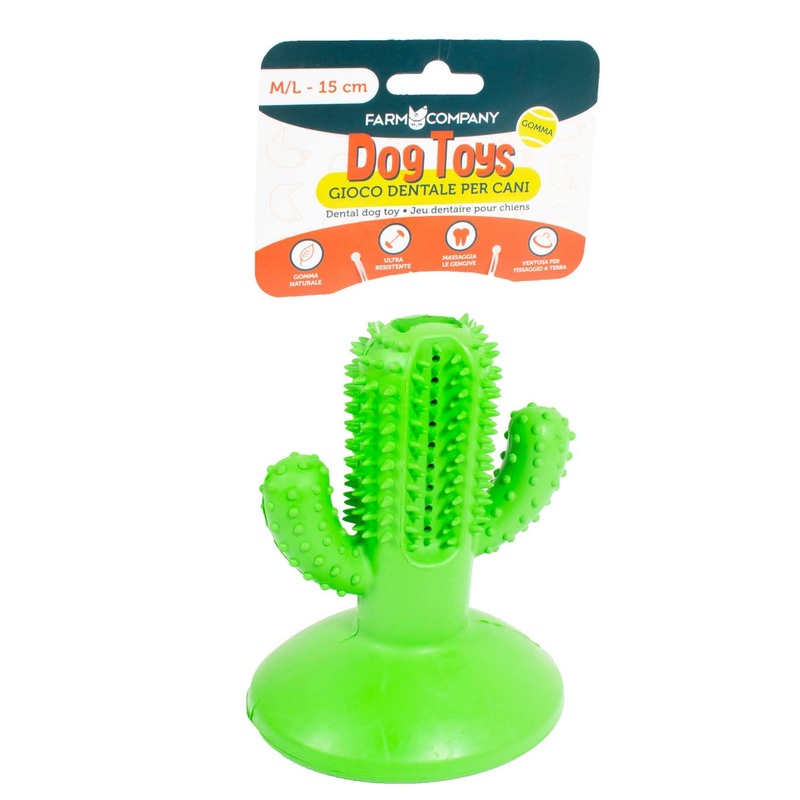 Farm Company Cactus Dental Rubber Toy with Suction Cup - 15cm -