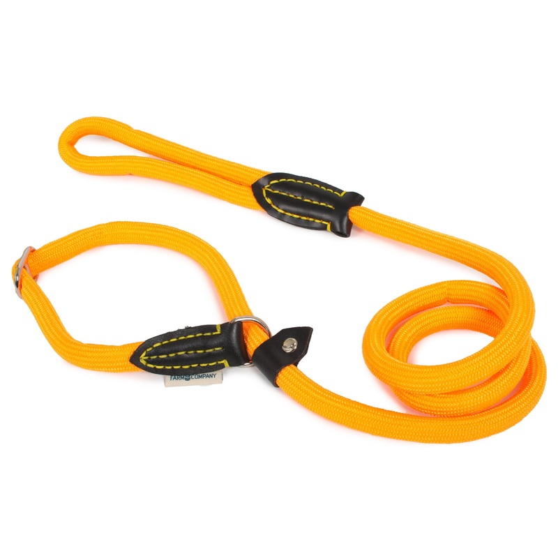 Farm Company Nylon rope choke leash Fluo Orange - 7mm x 150cm -