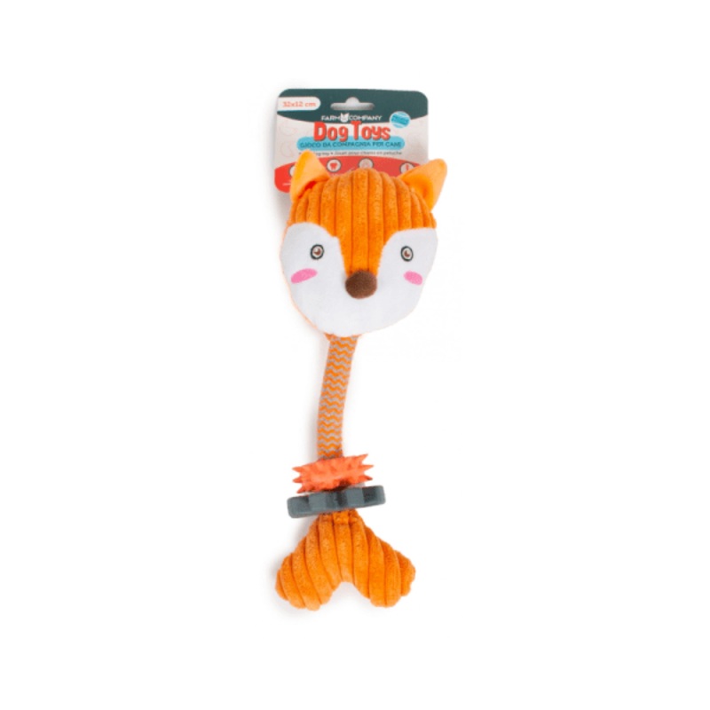 Farm Company Plush & Rope Fox toy w/rubber inserts - 32x12cm -