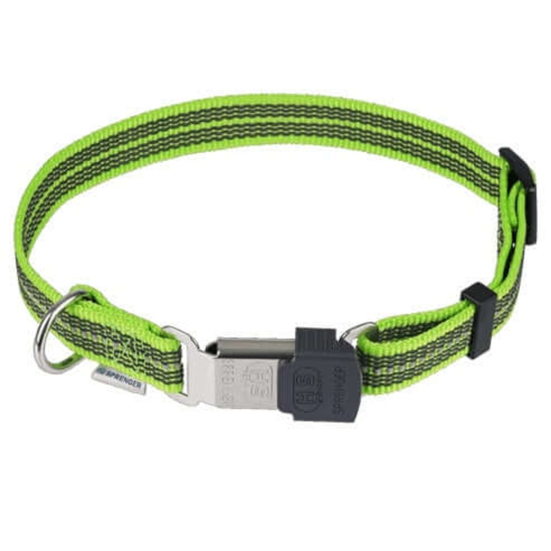 Herm Sprenger Adjustable Collar - reflecting, green, 30-45 cm / 12-18" -