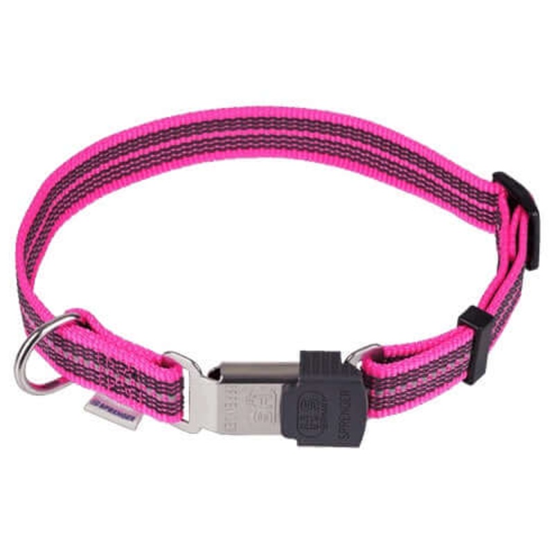 Herm Sprenger Adjustable Collar - reflecting, pink, 40-55 cm / 16-22" -