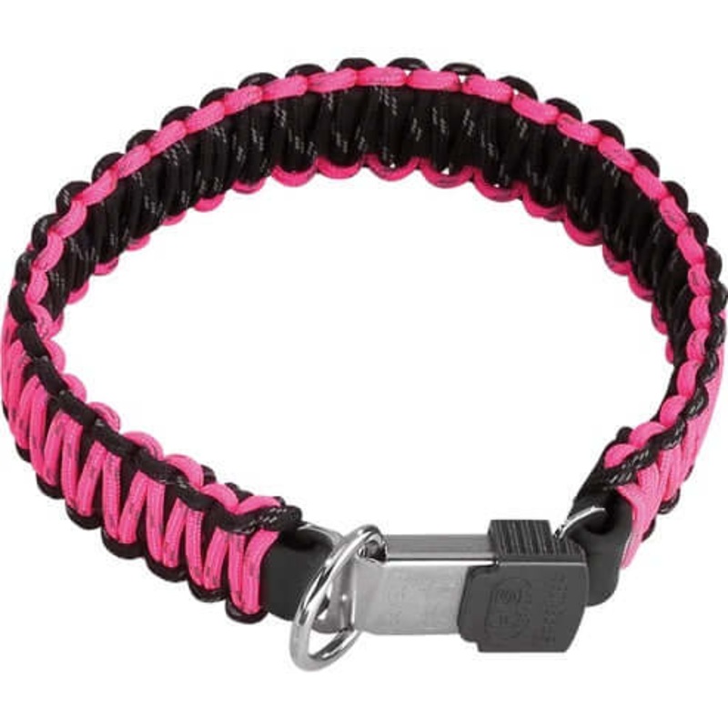 Herm Sprenger PARACORD Collar - reflecting, pink, 50 cm / 20" -