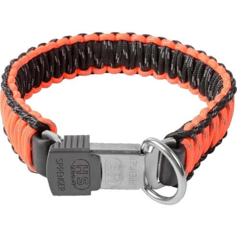 Herm Sprenger PARACORD Collar - reflecting, red, 45 cm / 18" -