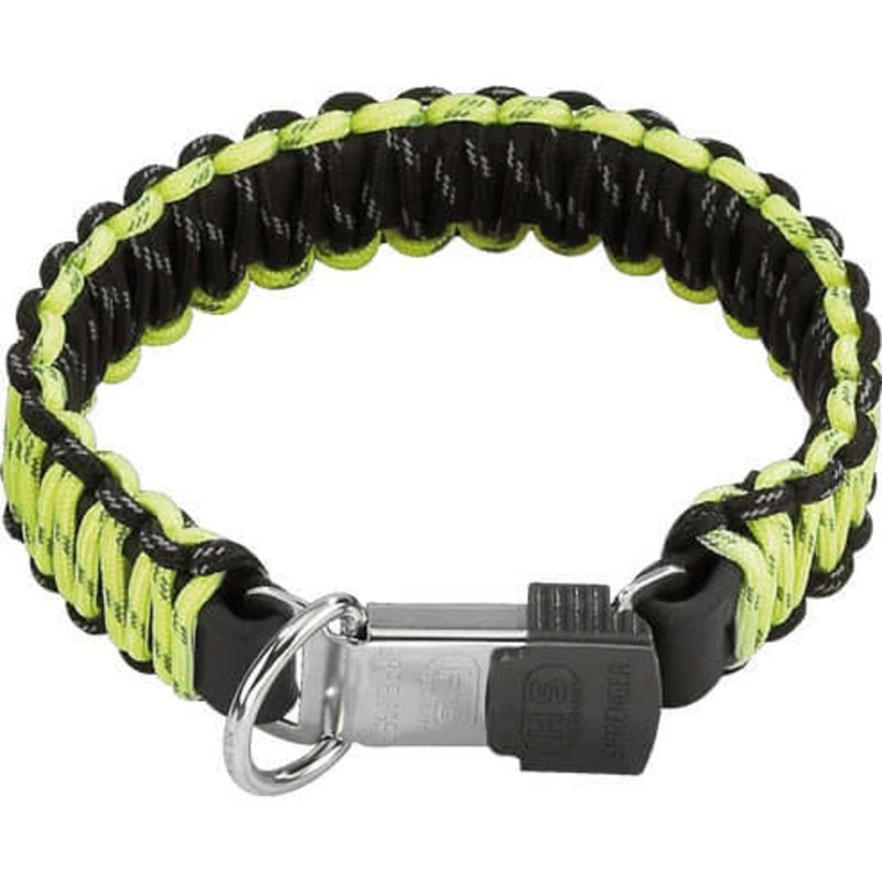 Herm Sprenger PARACORD Collar - reflecting, yellow, 40 cm / 16" -