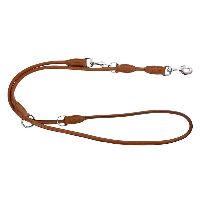 Kerbl Round Leather Guide Leash Roma 200cmx8mm Cognac -