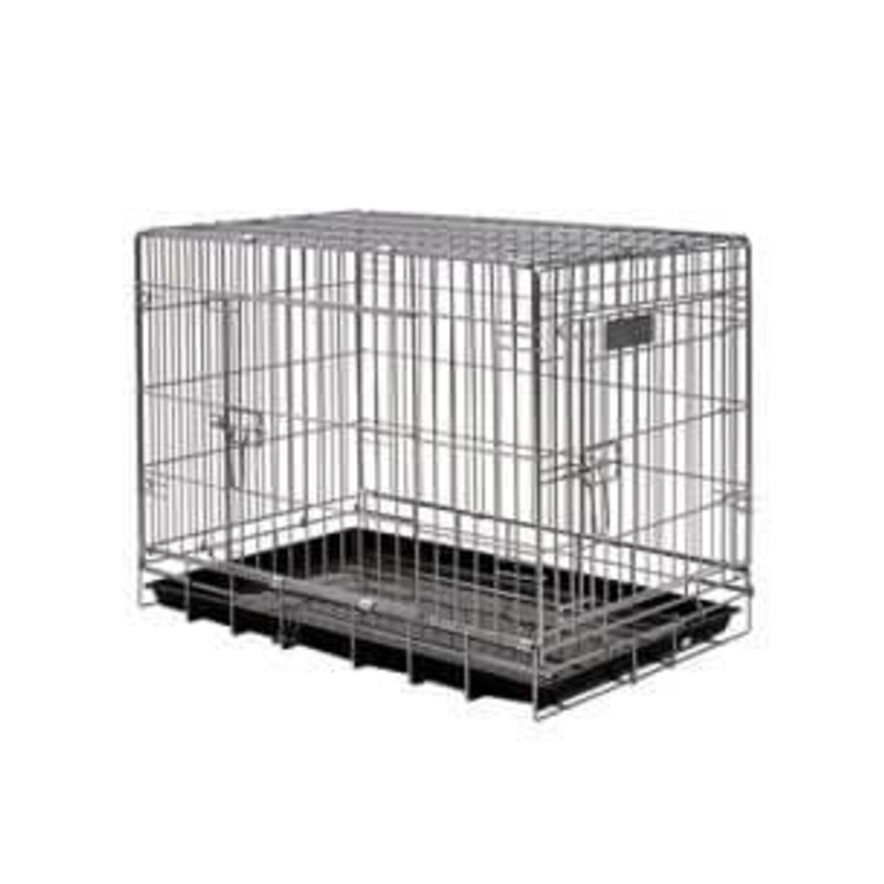 Farm Comapny Foldable dog cage Plastic tray Black- 63x44x52 cm -