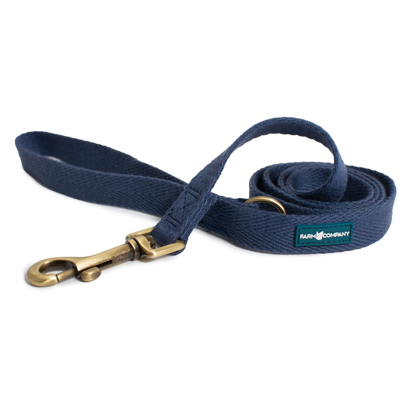Farm Company Green Soybean Leash Blue Navy - S/M 2x120cm -