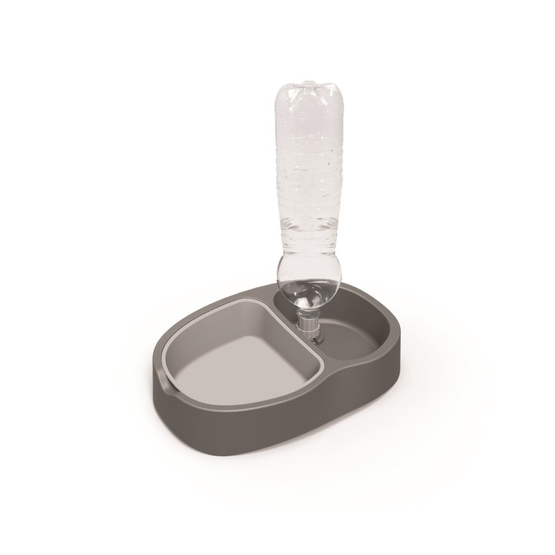 Farm Company Water and Food Plus Dispenser Grey - 29x19x6 cm -