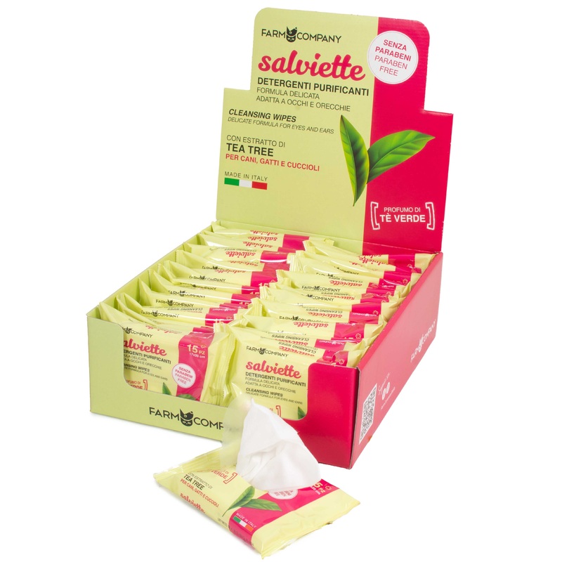 Farm Company display Tea Tree Cleansing Wipes for ears and eyes -  (15 pcs pack) -
