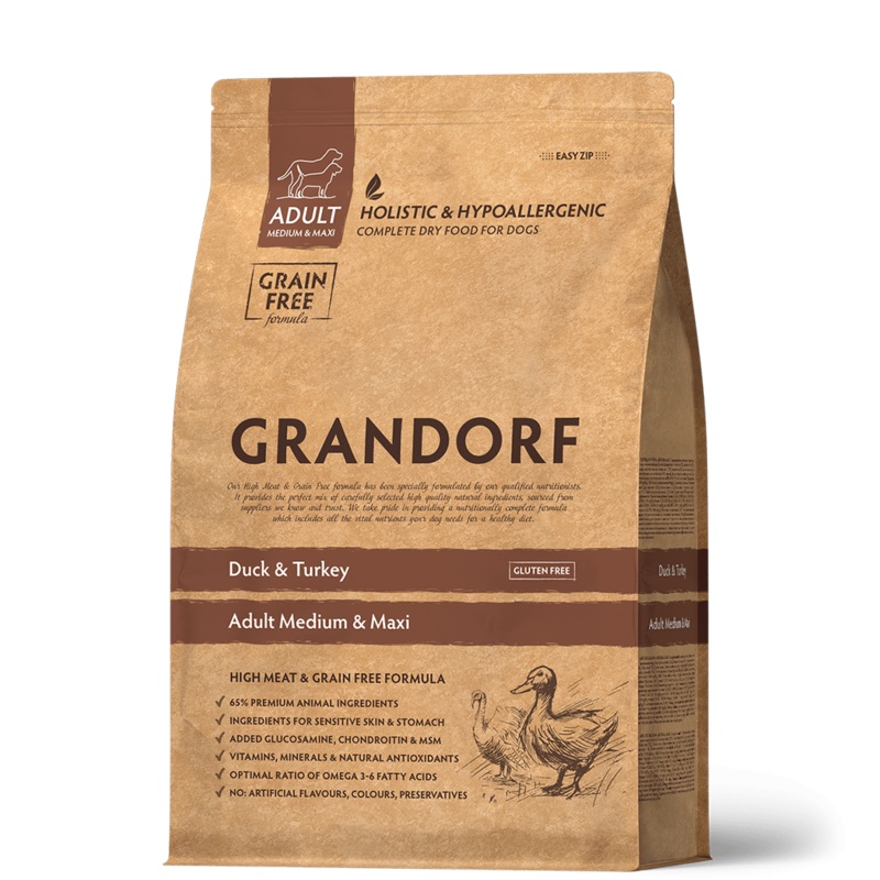 Grandorf Duck & Turkey - Adult Medium & Maxi Dog 3kg -