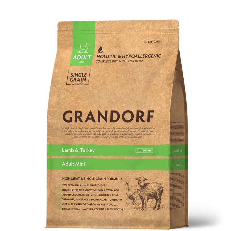 Grandorf Lamb & Turkey - Adult Mini Breeds Dog 1kg -