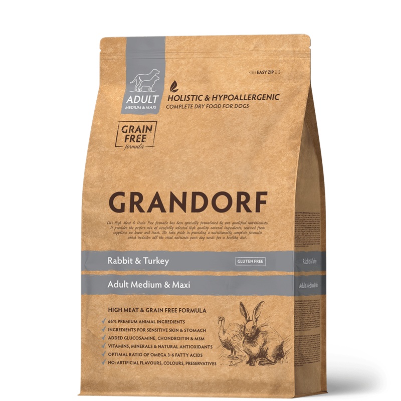Grandorf Rabbit & Turkey  -  Adult Medium & Maxi Breeds 1kg -