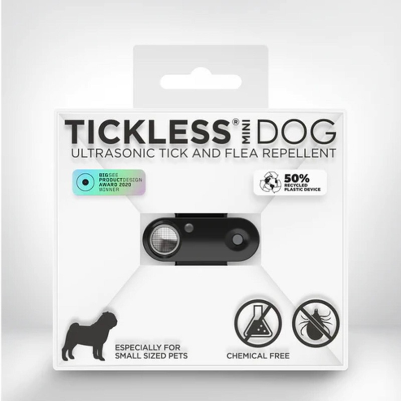 Tickless Pet Mini Ultrasonic Rechargeable Tick & Flea Repeller Black