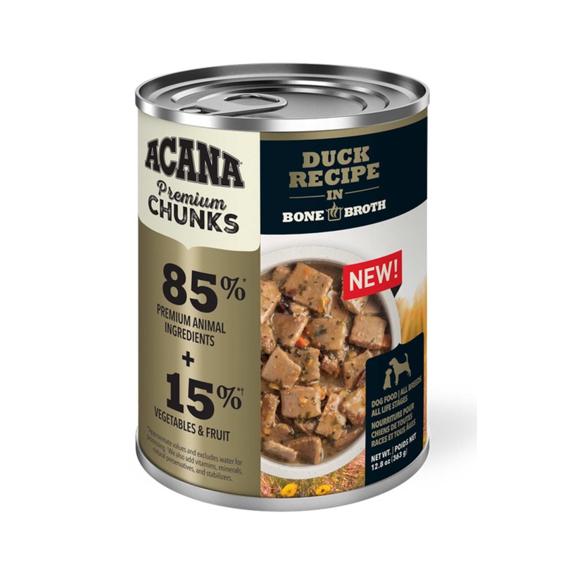 Acana Duck Recipe in Bone Broth Wet Dog Food 12.8 oz Can