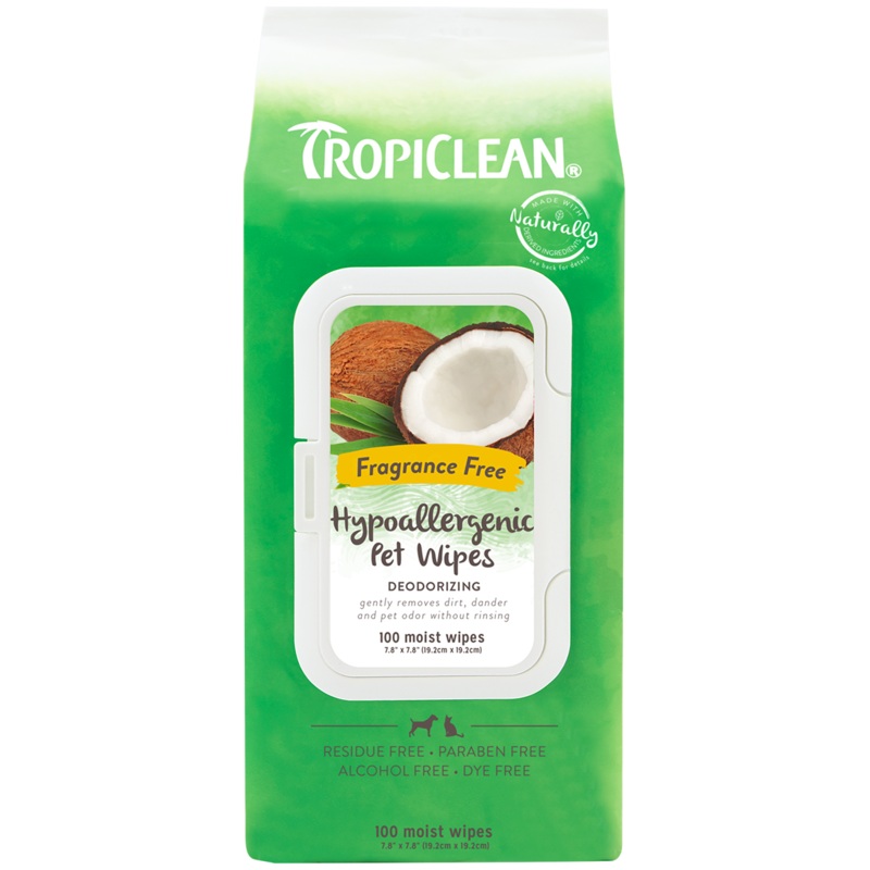 TROPICLEAN Hypo Allergenic Deodorizing Wipes