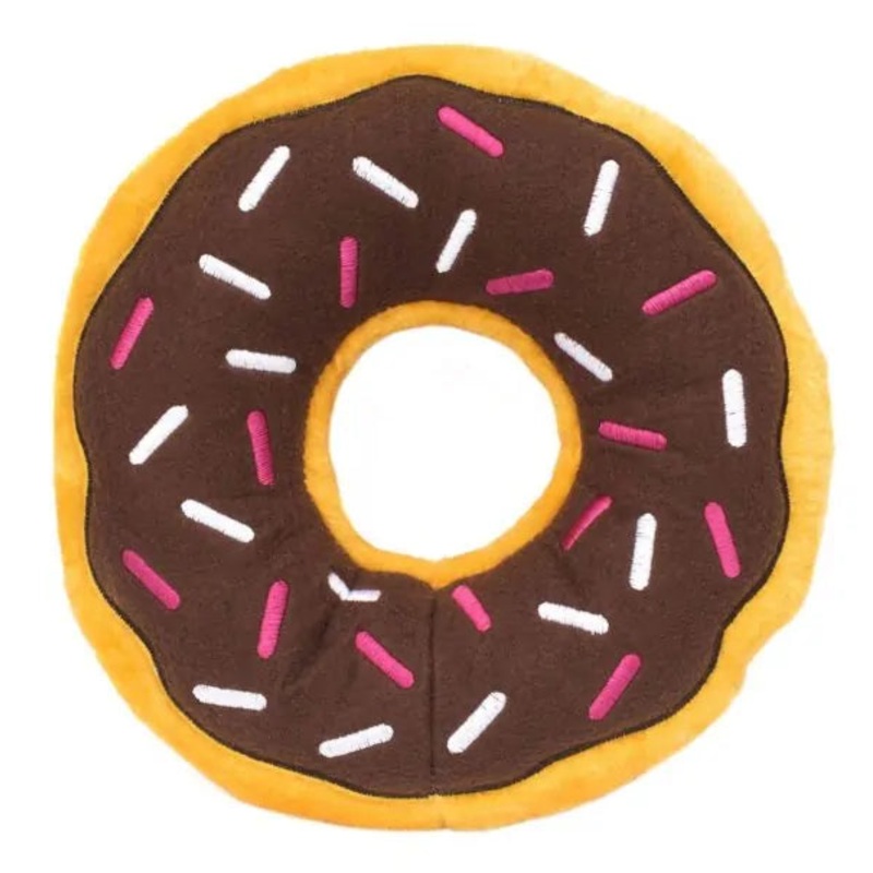 Zippy Paws Jumbo Donutz Dog Toy - Chocolate