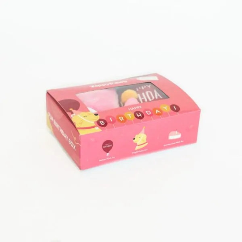 Zippy Paws Pup Birthday Box Dog Toy 3pcs - Pink