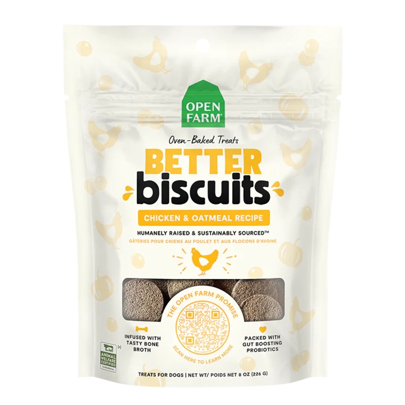 Open Farm Better Biscuits Chicken & Oatmeal Recipe Dog Treat