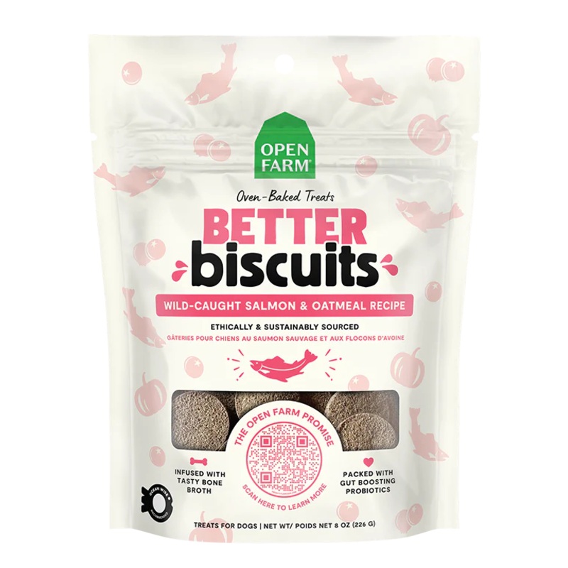 Open Farm Better Biscuits Salmon & Oatmeal Recipe Dog Treat