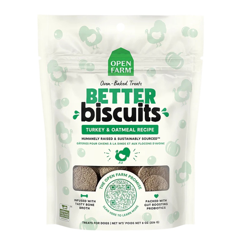 Open Farm Better Biscuits Turkey & Oatmeal Recipe Dog Treat