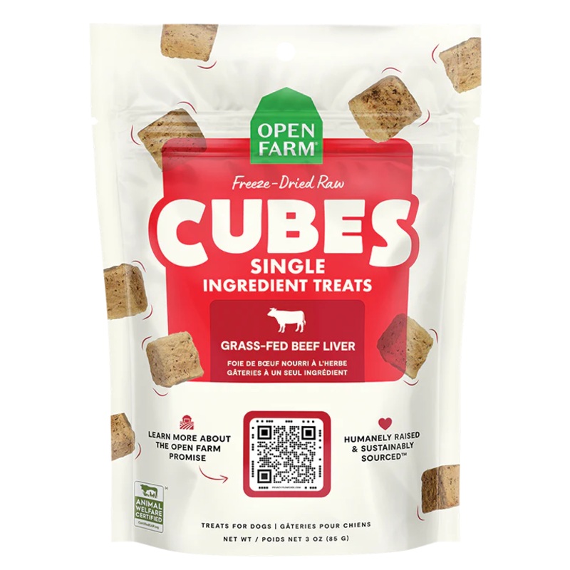 Open Farm Cubes Single Ingredient Beef Liver Dog Treat