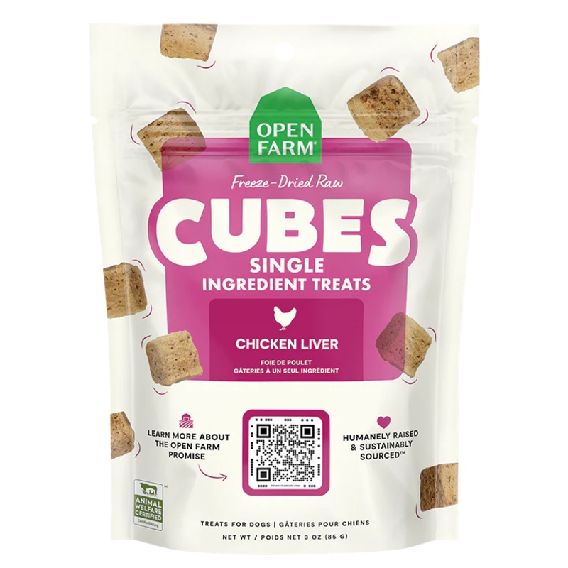 Open Farm Cubes Single Ingredient Chicken Liver Dog Treat