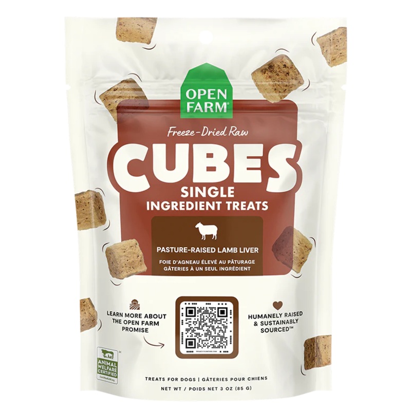 Open Farm Cubes Single Ingredient Lamb Liver Dog Treat