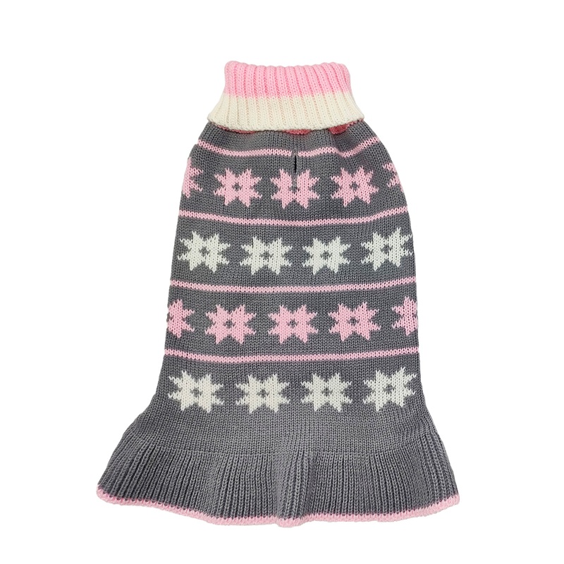 Doggie-Q Double Knit Grey/Pink Dress