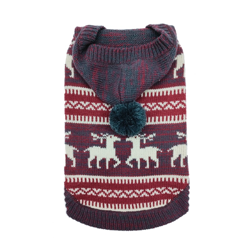 Doggie-Q Double Knit Moose Sweater Hoodie
