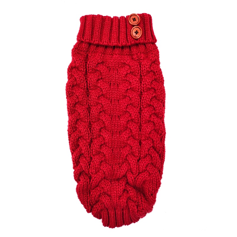 Doggie-Q Double Knit Multi Colour Marled Red Sweater