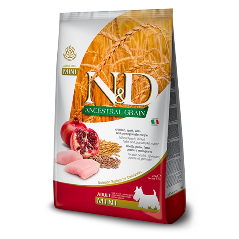 Farmina N&D Ancestral Grain Chicken & Pomegranate Dry Food For Adult Dogs - Mini