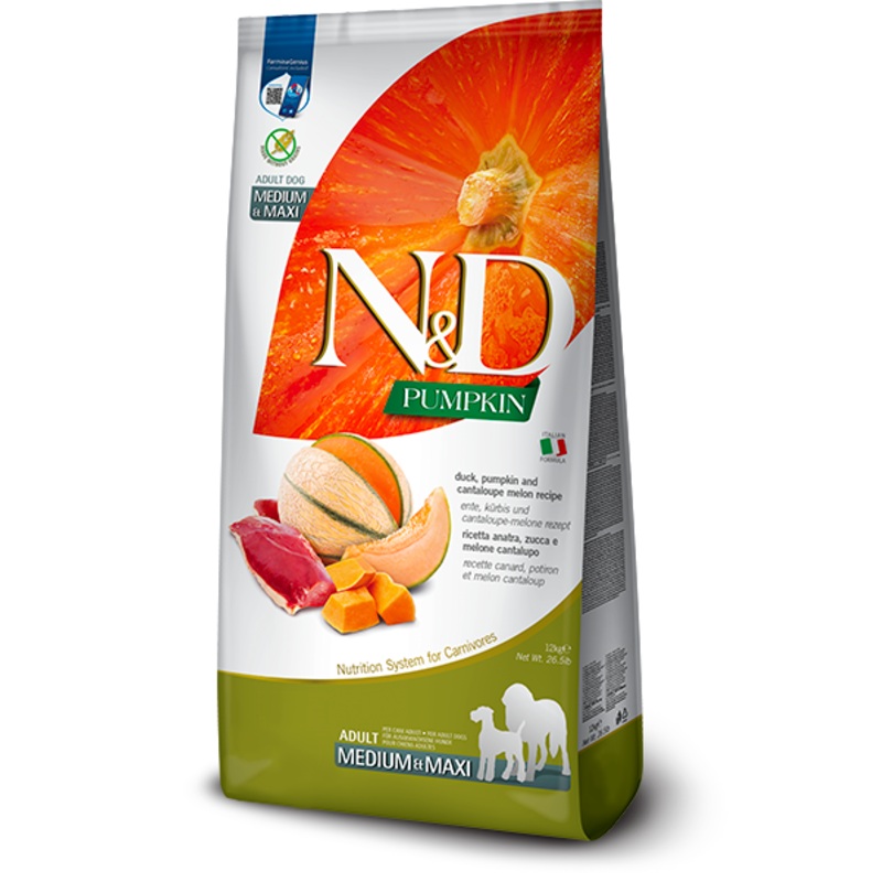 Farmina N&D Duck, Cantaloupe & Pumpkin Dry Food For Adult Dogs - Medium/Maxi