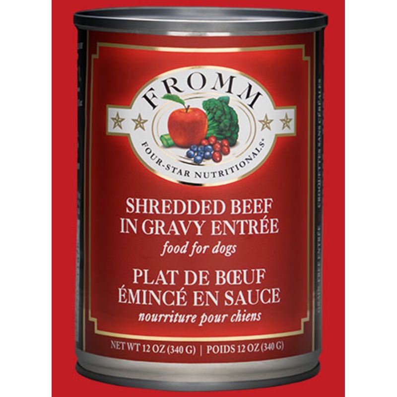 Fromm Four Star Shredded Beef in Gravy Entre Canned Dog Food 12oz
