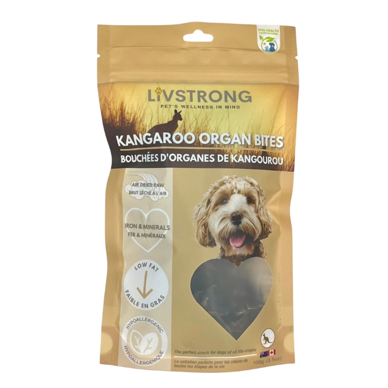 Livstrong Kangaroo Organ Bites Air-Dried Dogs Treats