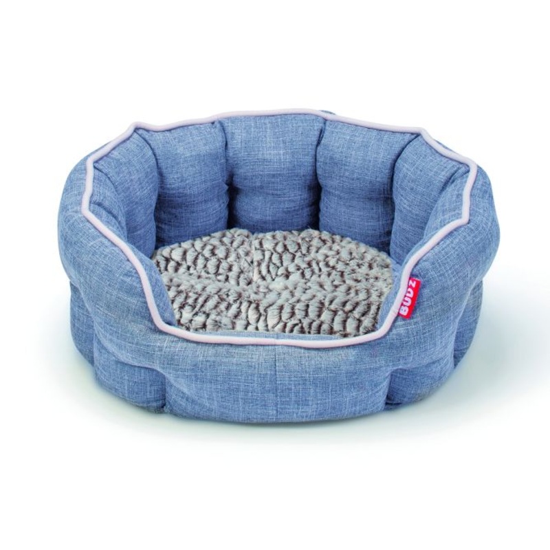 BUD'Z Round Deluxe Cuddler Dog Bed - Blue