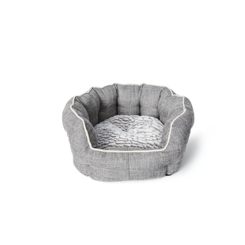 BUD'Z Round Deluxe Cuddler Dog Bed - Grey
