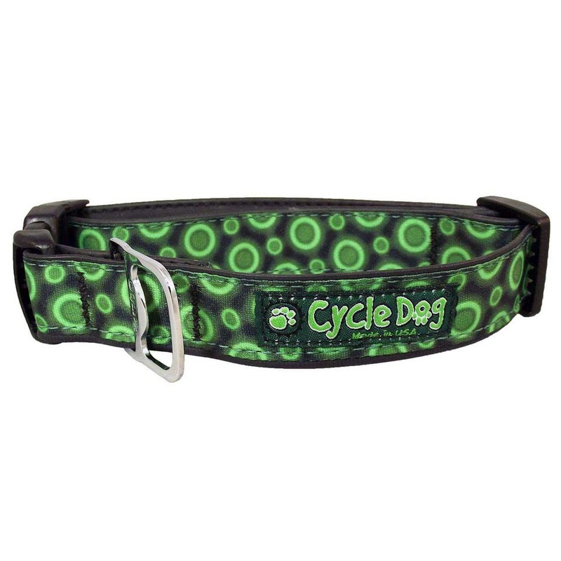 Cycle Dog Collar - Green SpaceDots (17" - 27")