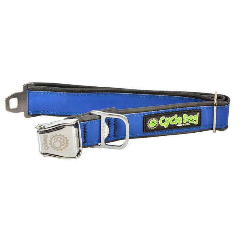 Cycle Dog Collar with Metal Buckle - Blue MAX Reflective (12"-21")