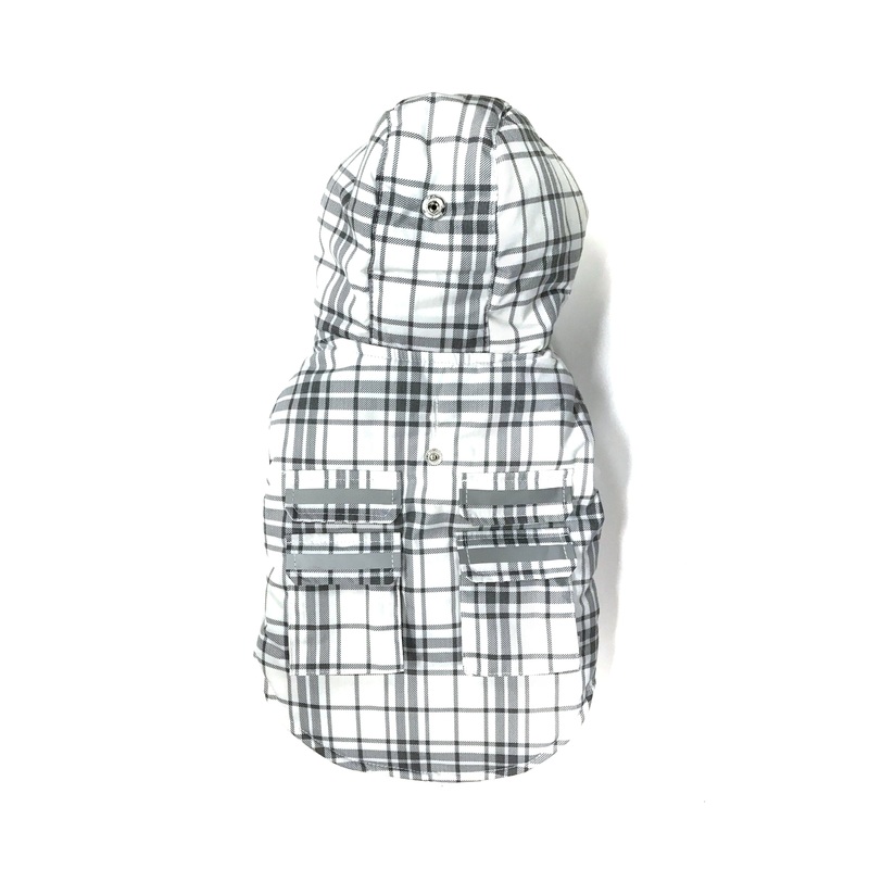 Doggie-Q Checkered Plaid Grey & White
