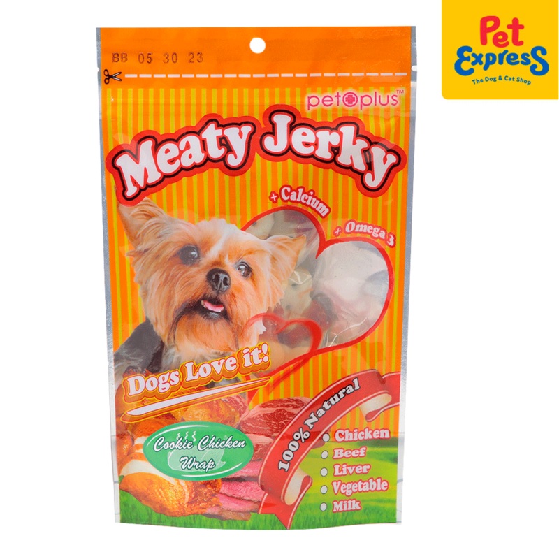 Pet Plus Meaty Jerky Cookie Chicken Wrap Dog Treats