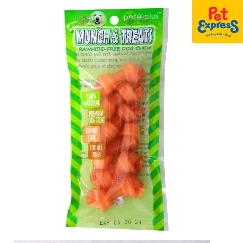 Pet Plus Munch and Treats Rawhide Free Knotted Bone Cheese Dog Treats