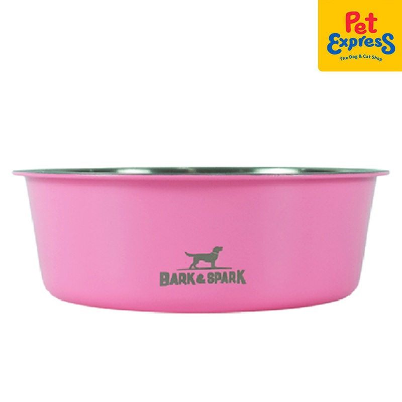 Bark and Spark Ordinary Stainless Steel Dog Bowl Pink 32oz