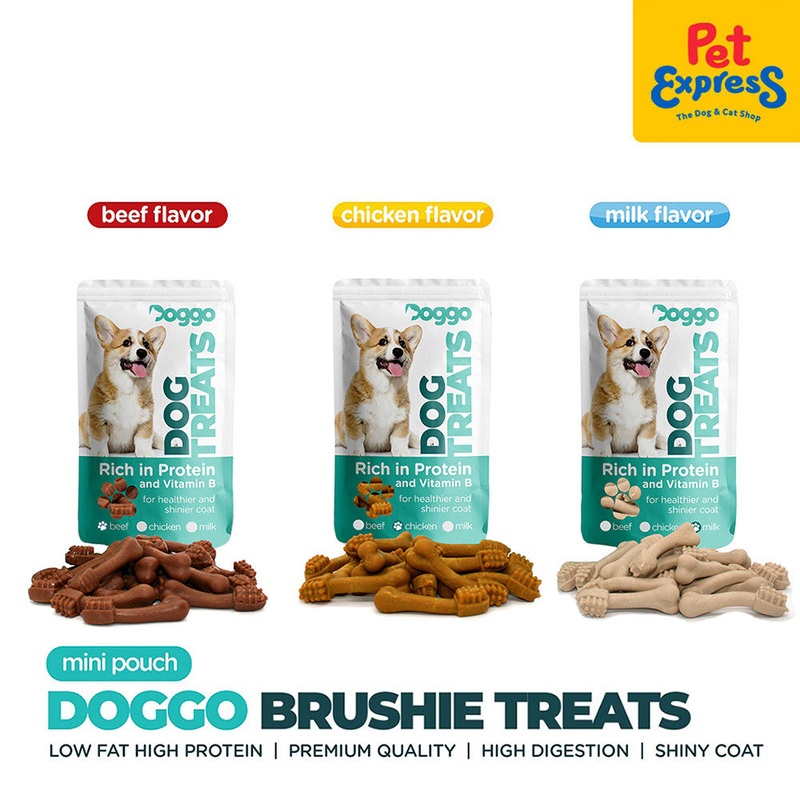 Doggo Brushie Dog Treats Mini Pouch 80g