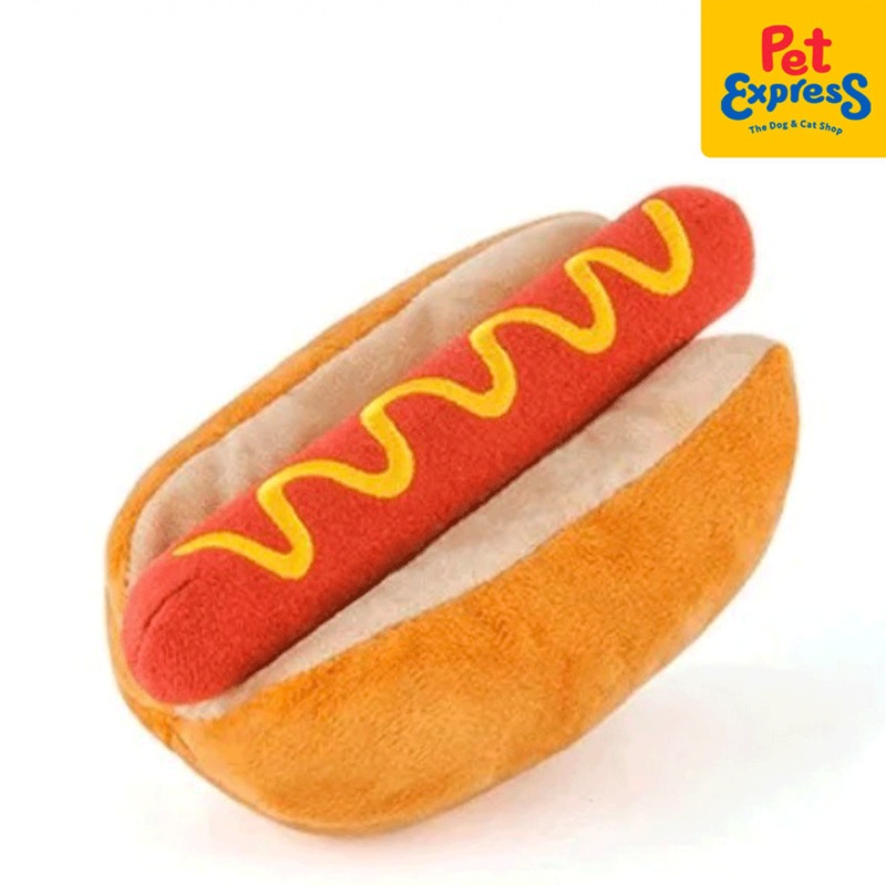 Pet Play American Classic Hotdog Plush Dog Toy