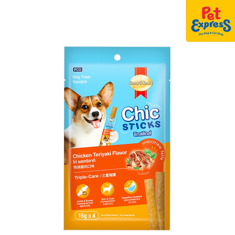 SmartHeart Chic Sticks Chicken Teriyaki Dog Treats 15gx4