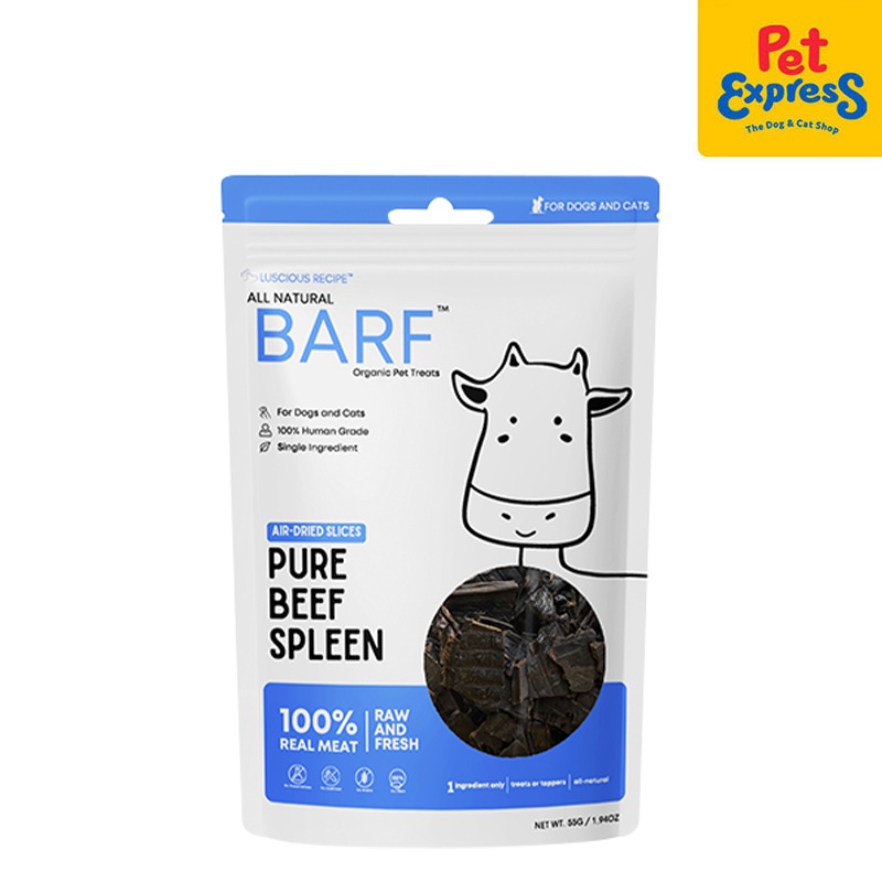 Luscious Recipe All Natural Barf Air Dried Slice Beef Spleen Pet Treats 55g