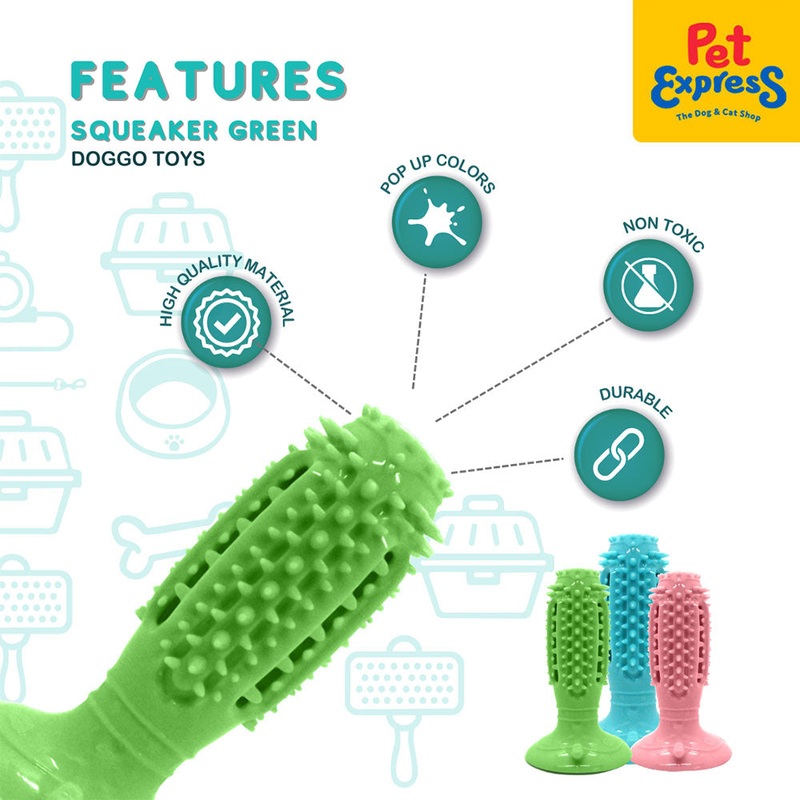 Doggo Squeaker Dog Toy Green